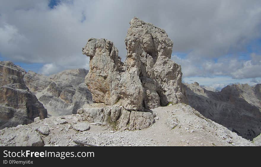 Rock, Mountain, Sky, Formation