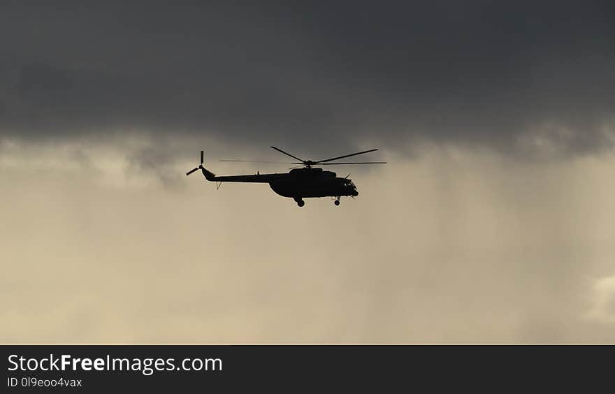 Helicopter, Rotorcraft, Sky, Aircraft