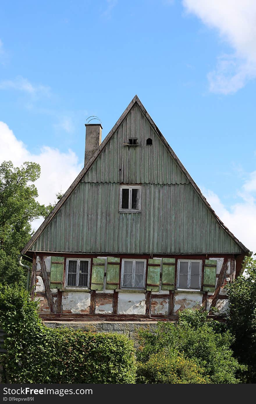 Barn, House, Sky, Farmhouse