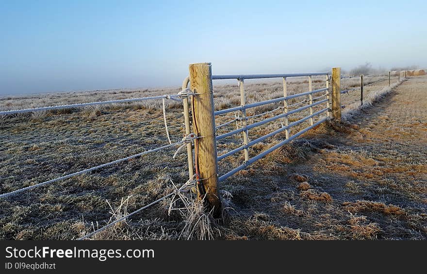 Fence, Wood, Shore, Horizon