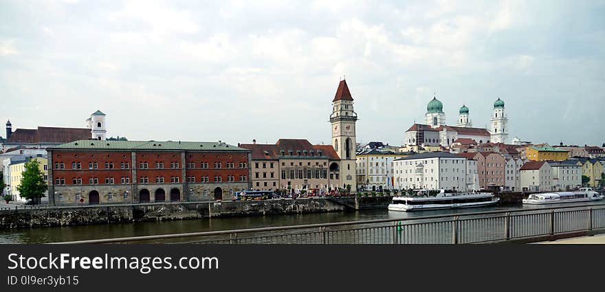 Waterway, City, Town, Sky