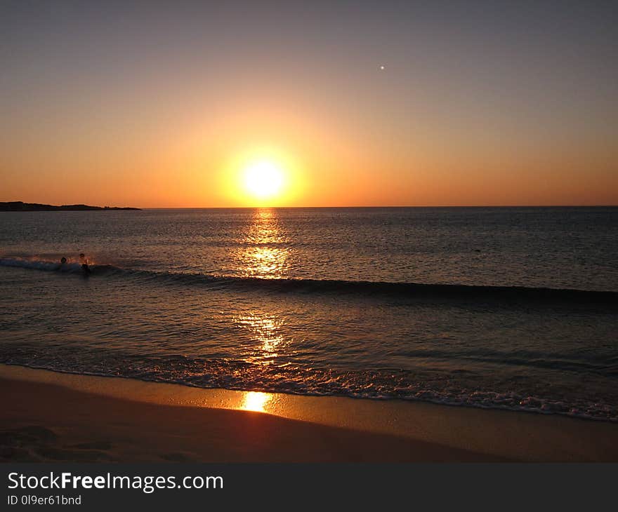 Horizon, Sea, Sunset, Sunrise