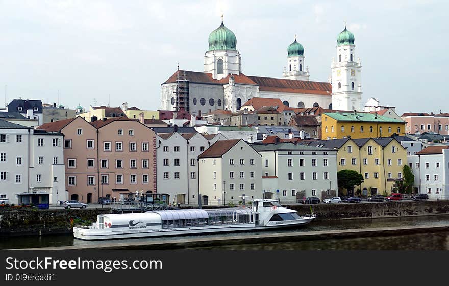 Waterway, City, Town, Building