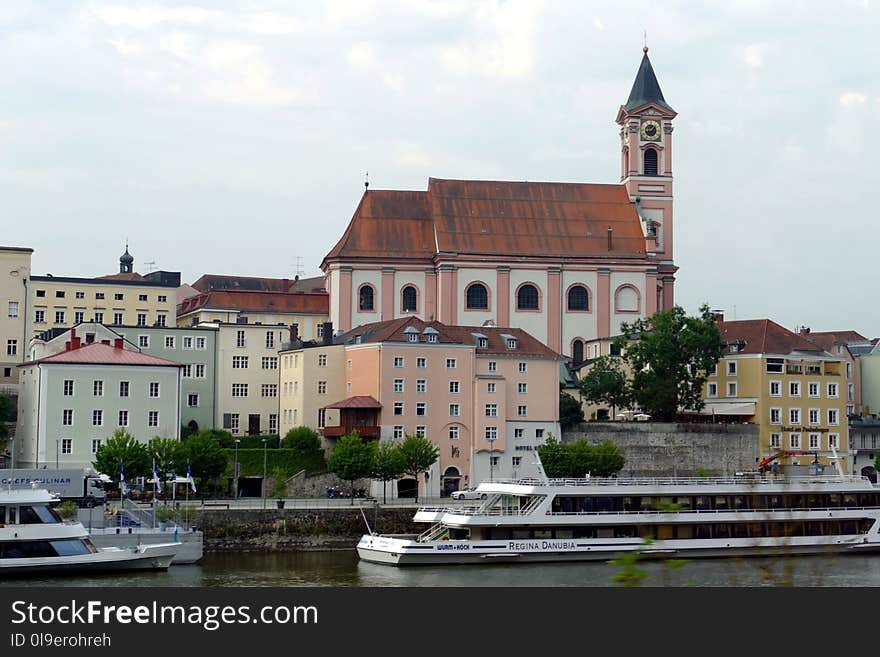 Waterway, City, Town, Sky