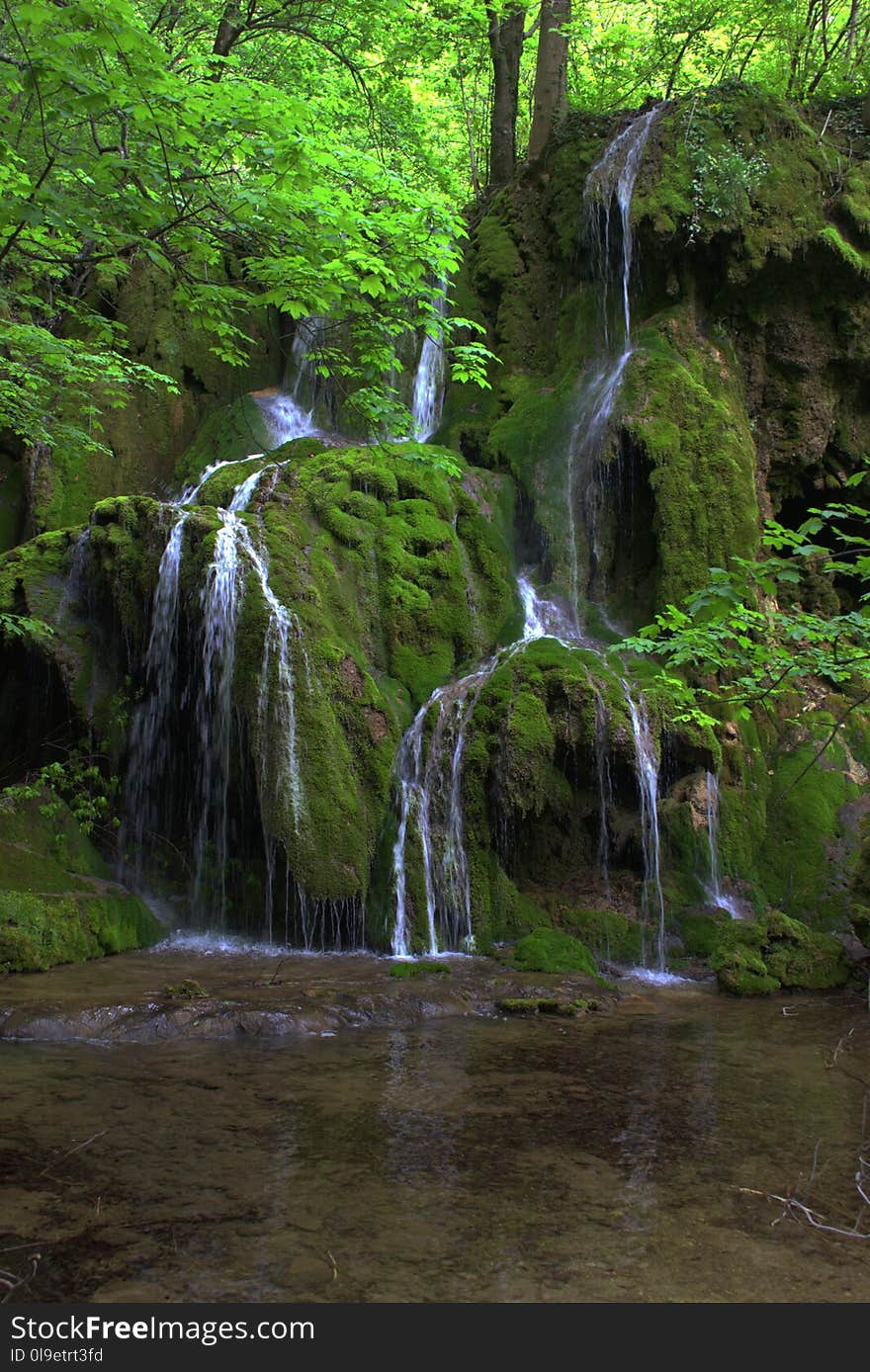 Waterfall, Water, Nature, Green