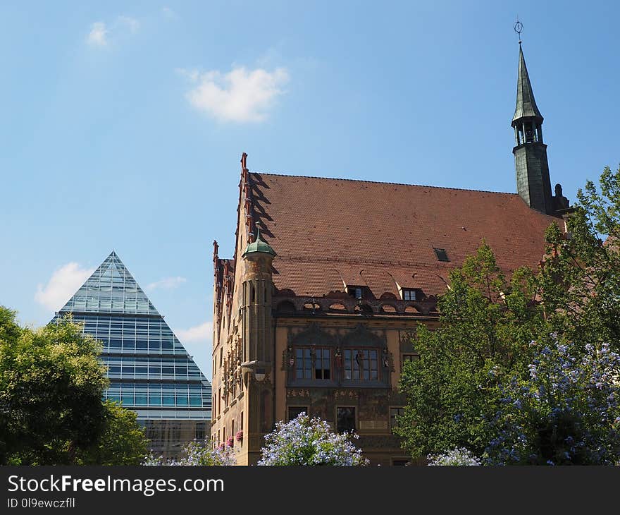 Building, Steeple, Sky, Spire