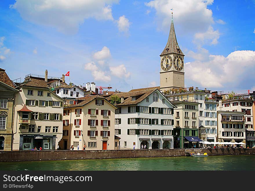 Waterway, Sky, Town, City