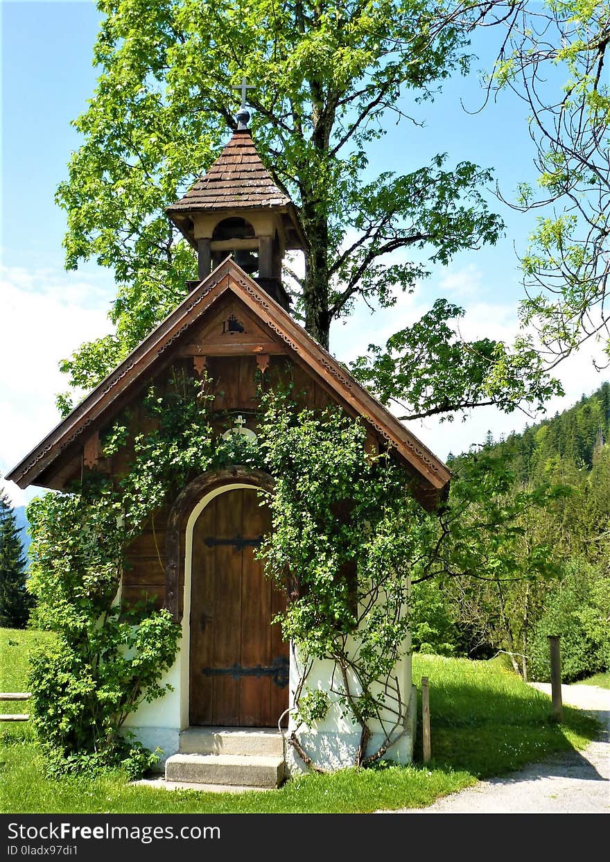 Tree, House, Cottage, Chapel