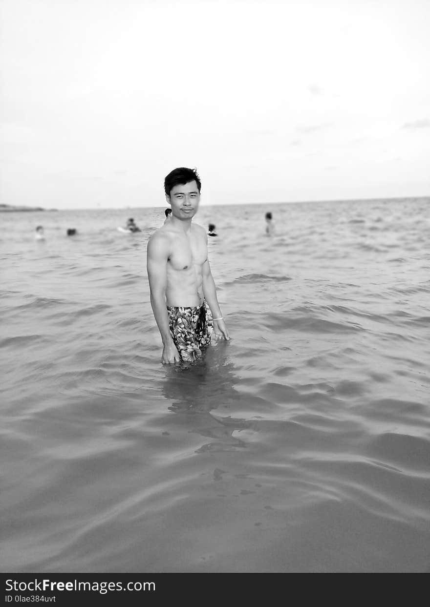 Sea, Water, Photograph, Black And White