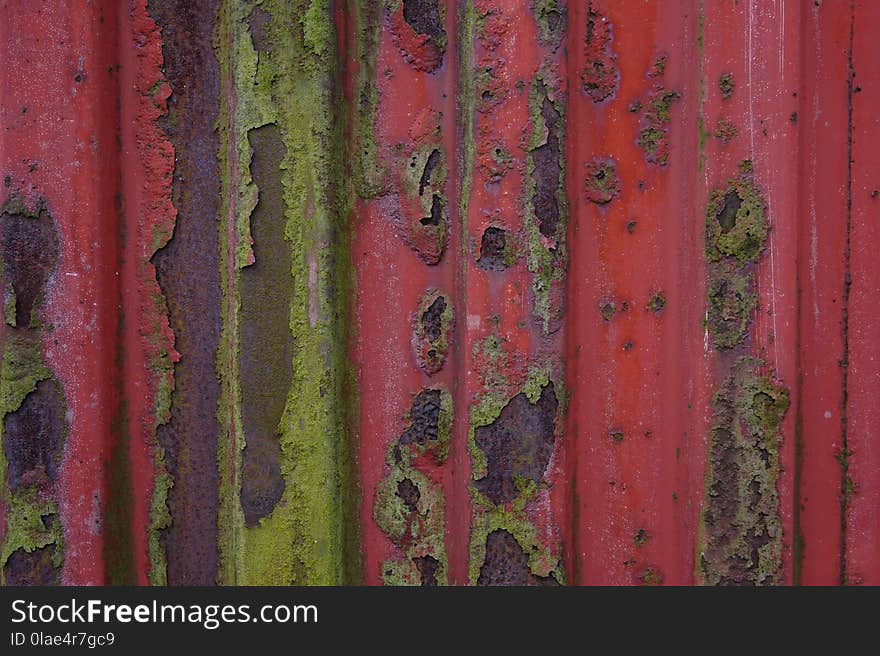 Red, Green, Wall, Wood