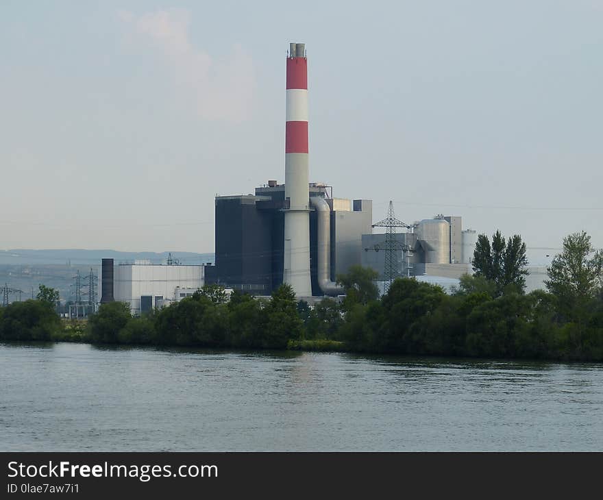 Waterway, Power Station, River, Tower