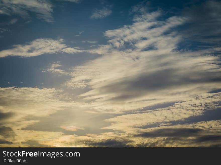 Peaceful blue sky with white clouds landscape. Peaceful blue sky with white clouds landscape.