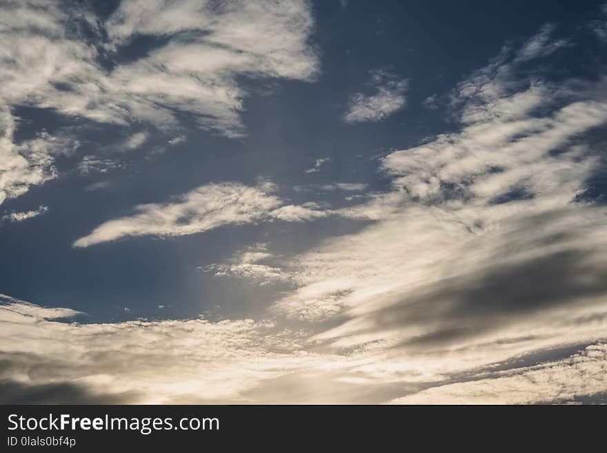 Peaceful blue sky with white clouds landscape. Peaceful blue sky with white clouds landscape.