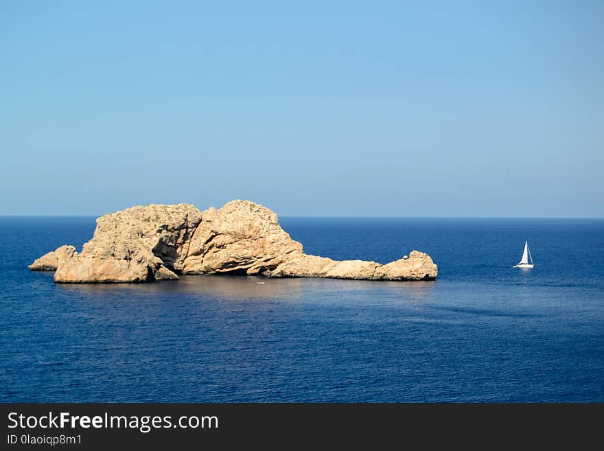 Beautiful beach at Punta de Castellar, Santa Agnes de la Corona, Balearic Islands, Spain.