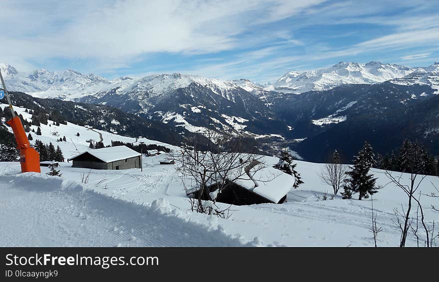 Mountain Range, Winter, Snow, Mountainous Landforms