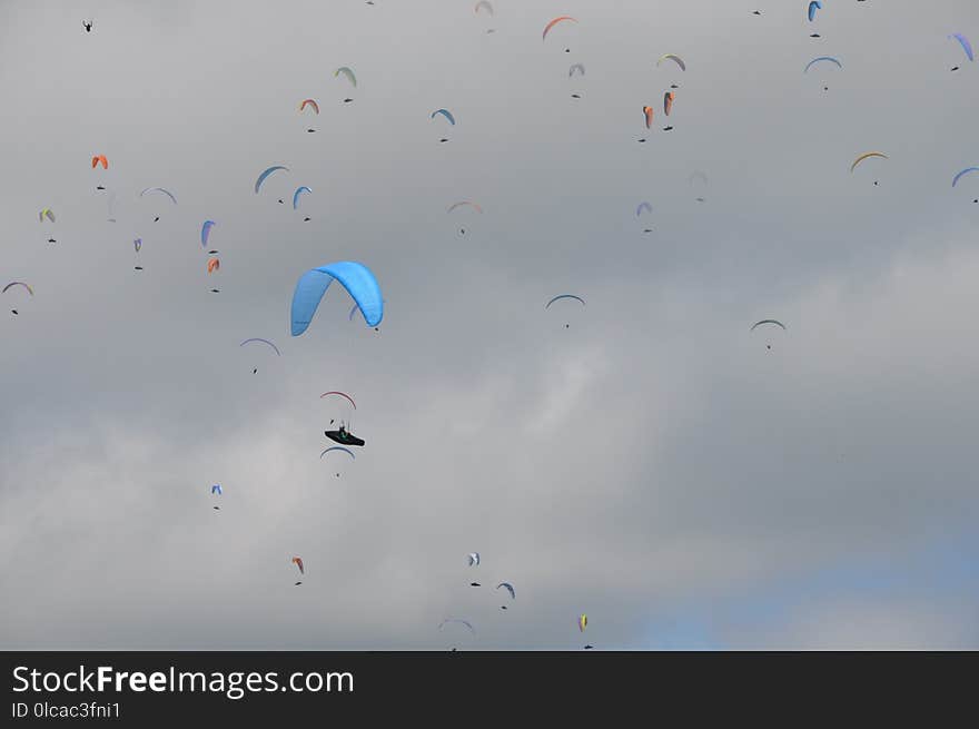 Paragliding, Air Sports, Sky, Parachuting