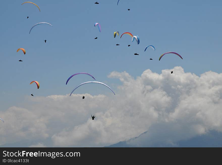 Paragliding, Air Sports, Sky, Parachute