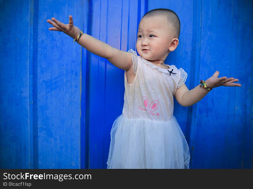 Blue, Girl, Shoulder, Child