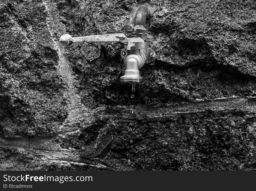 Black And White, Monochrome Photography, Water, Rock