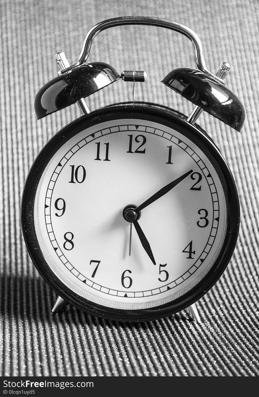 Clock, Black And White, Monochrome Photography, Alarm Clock