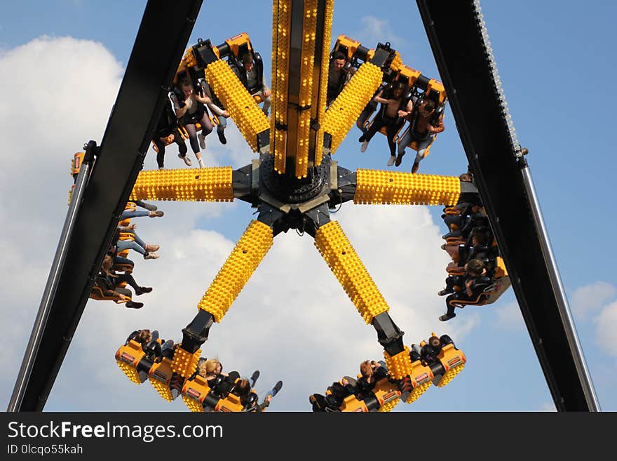 Amusement Park, Yellow, Amusement Ride, Tourist Attraction