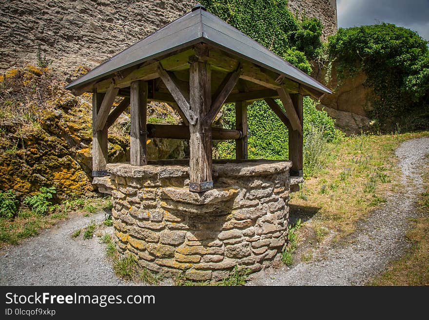 Outdoor Structure, Stone Wall, Tree, Landscape