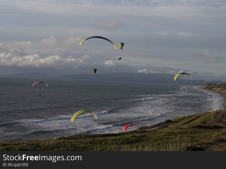 Paragliding, Air Sports, Sky, Parachuting