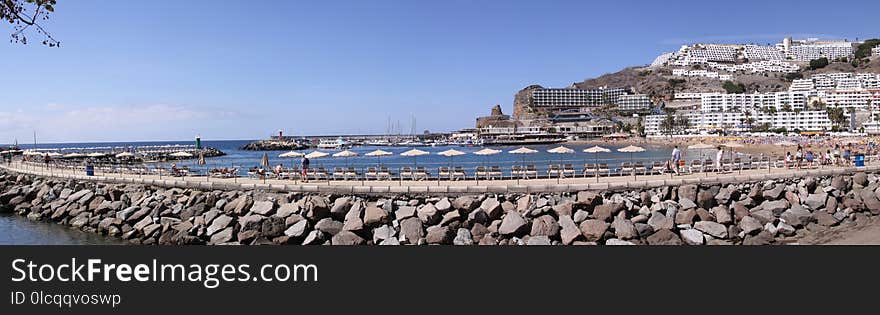 Sea, Panorama, Sky, City