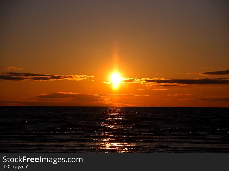 Horizon, Afterglow, Sky, Sunset