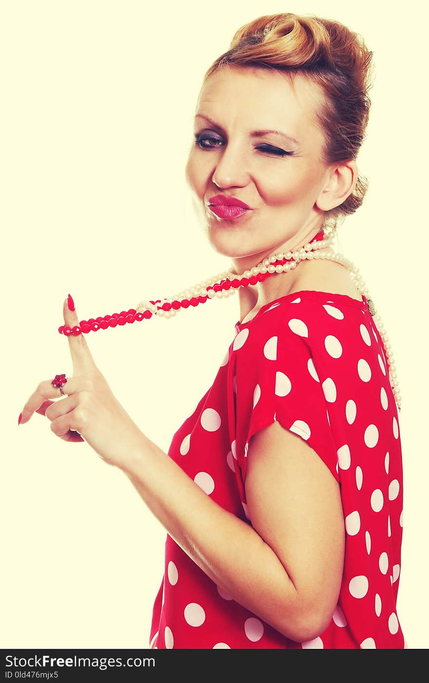 Retro fashion woman in dress