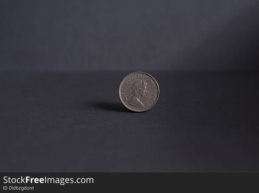 Close Up, Silver, Coin, Stock Photography