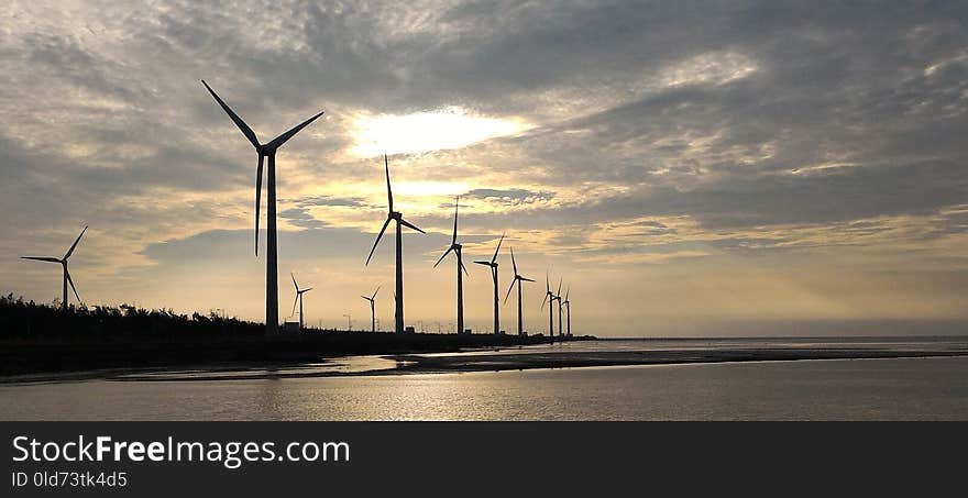 Wind Farm, Sky, Wind Turbine, Windmill