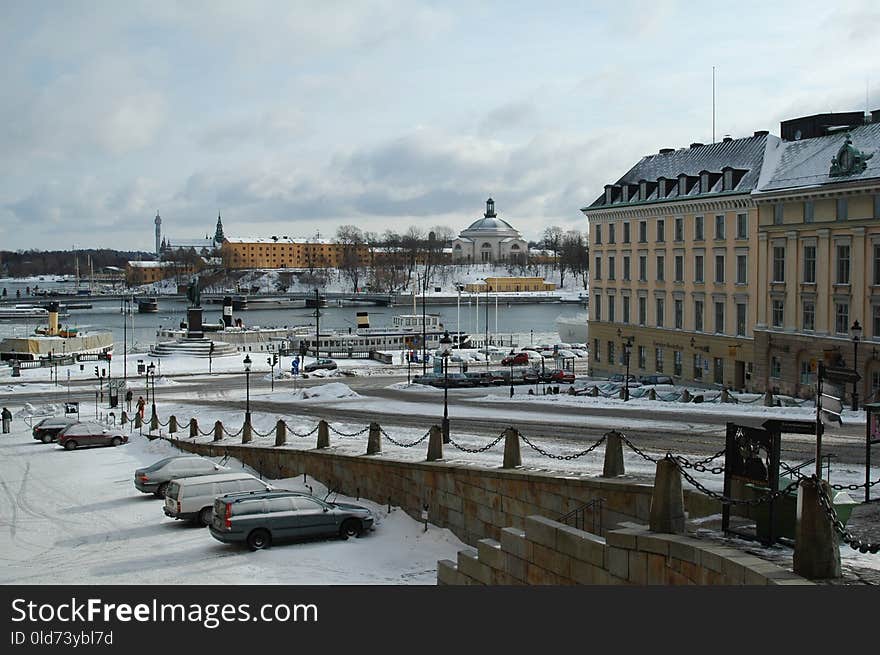 Snow, City, Town, Winter