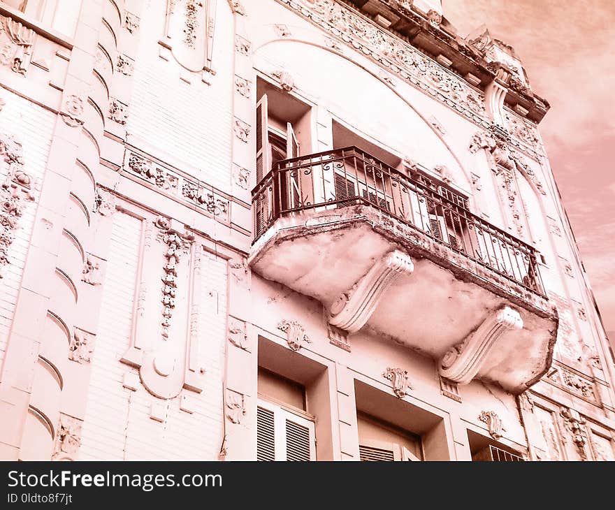 Building, Architecture, Facade, Black And White