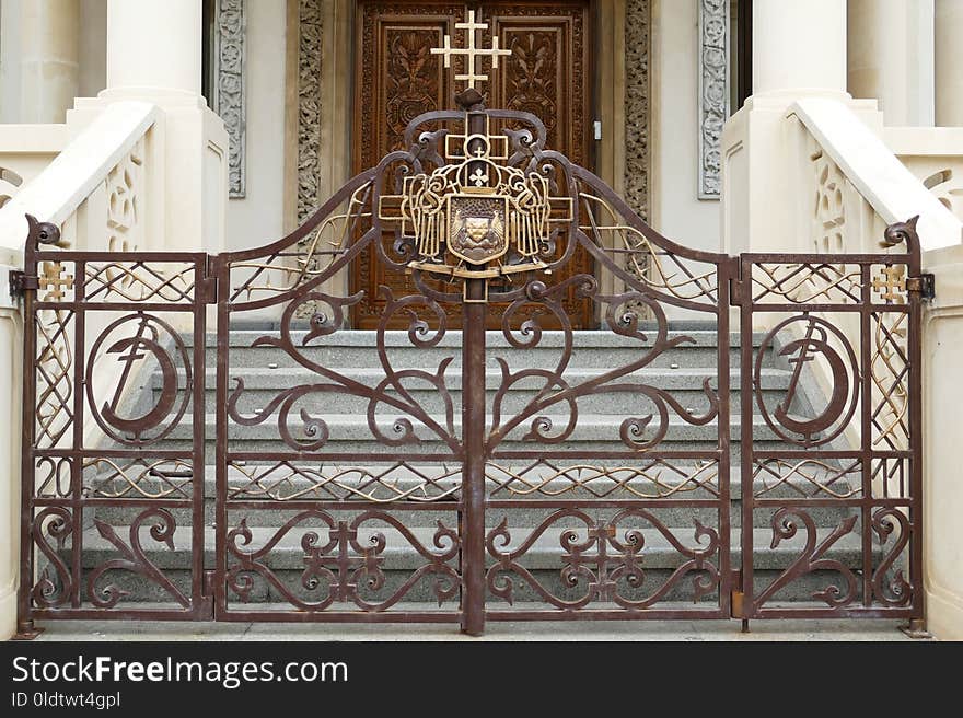 Iron, Gate, Baluster, Metal