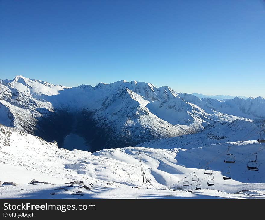 Mountain Range, Mountainous Landforms, Sky, Winter