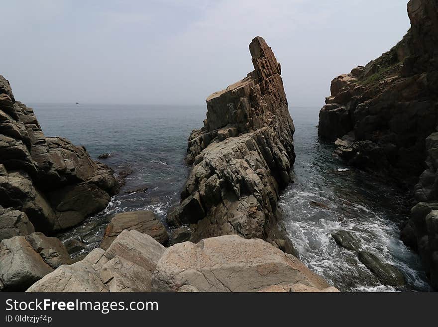 Rock, Coast, Sea, Cliff