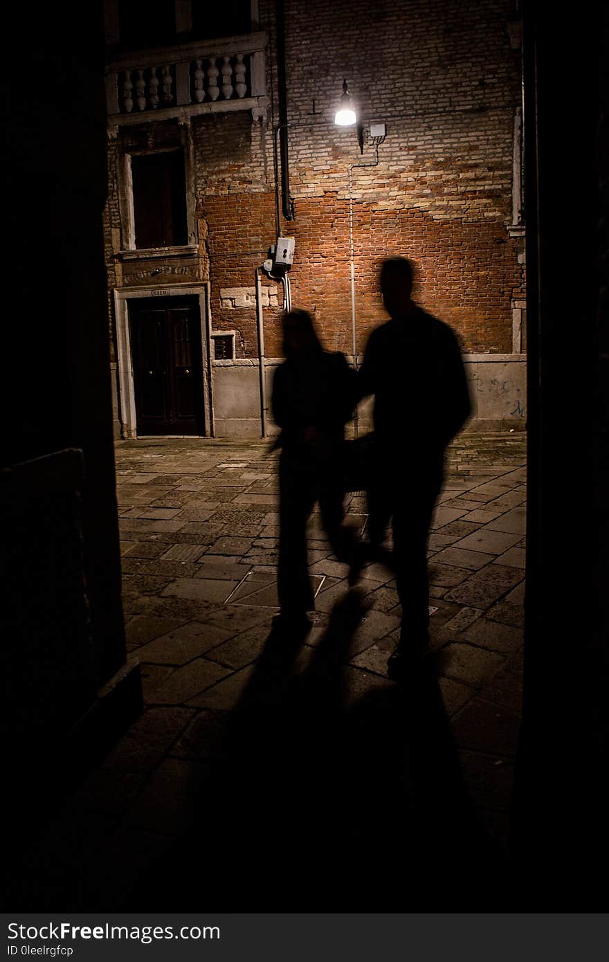 Buildings in a small street of Venice at night, Italy. Buildings in a small street of Venice at night, Italy