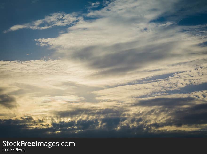 Peaceful blue sky with white clouds landscape. Peaceful blue sky with white clouds landscape.