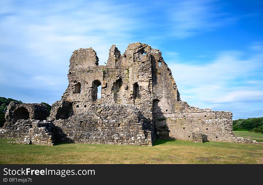 The ruins of Ogmore Castle in South Wales. The ruins of Ogmore Castle in South Wales