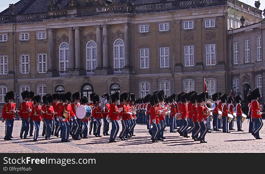 Marching, City, Building, College