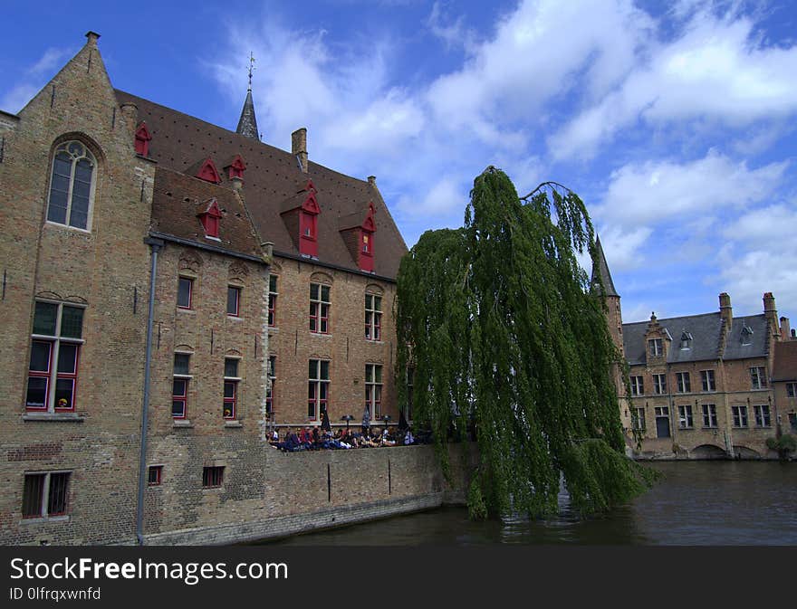 Waterway, Building, Sky, Town