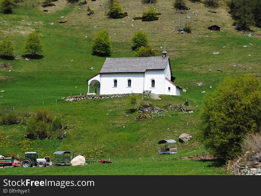 Pasture, Highland, Grassland, Cottage