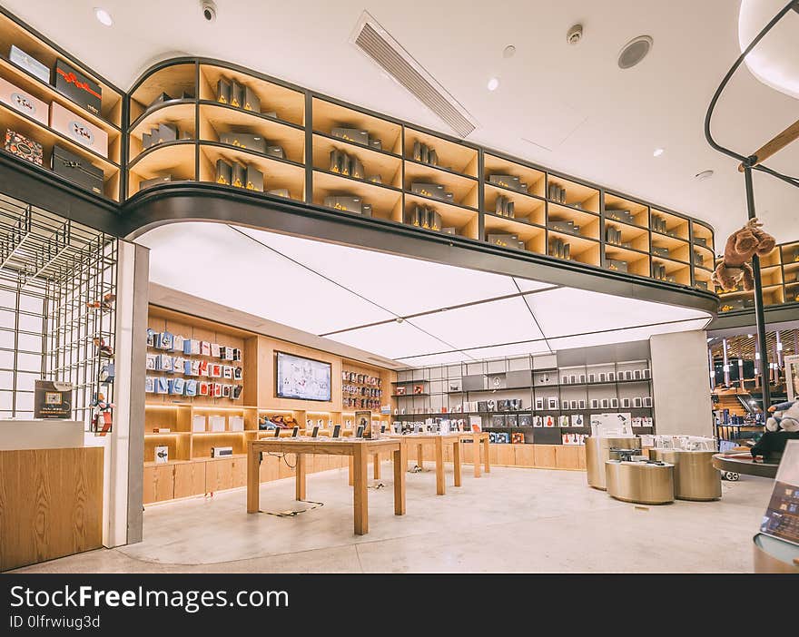 Public Library, Ceiling, Interior Design, Retail