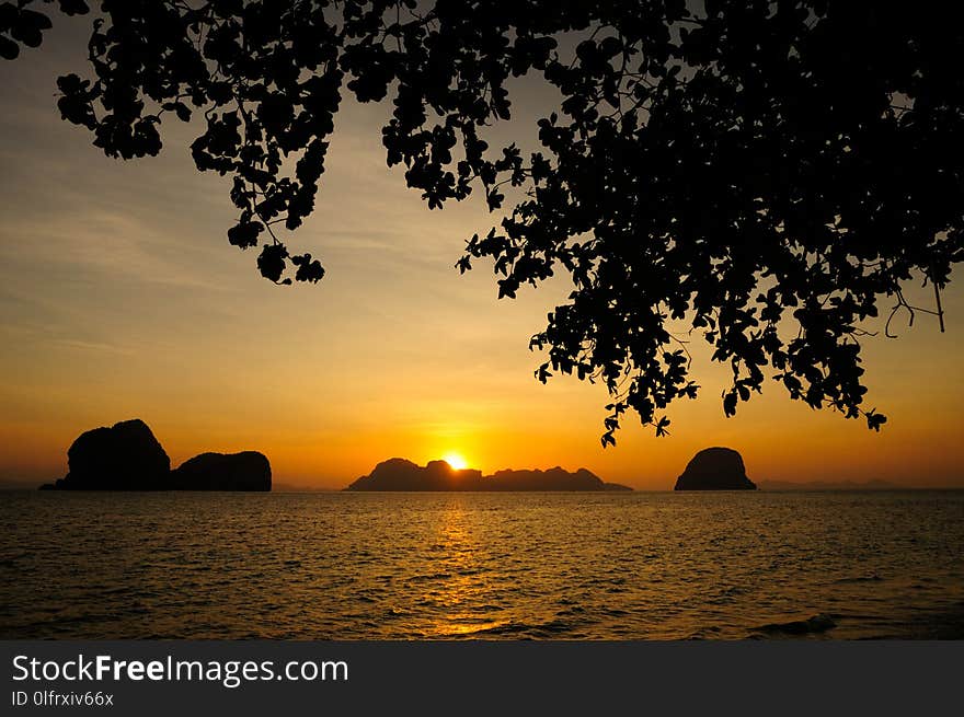 Sky, Sunset, Water, Horizon