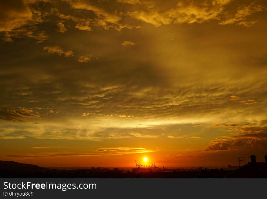 Sky, Afterglow, Red Sky At Morning, Horizon