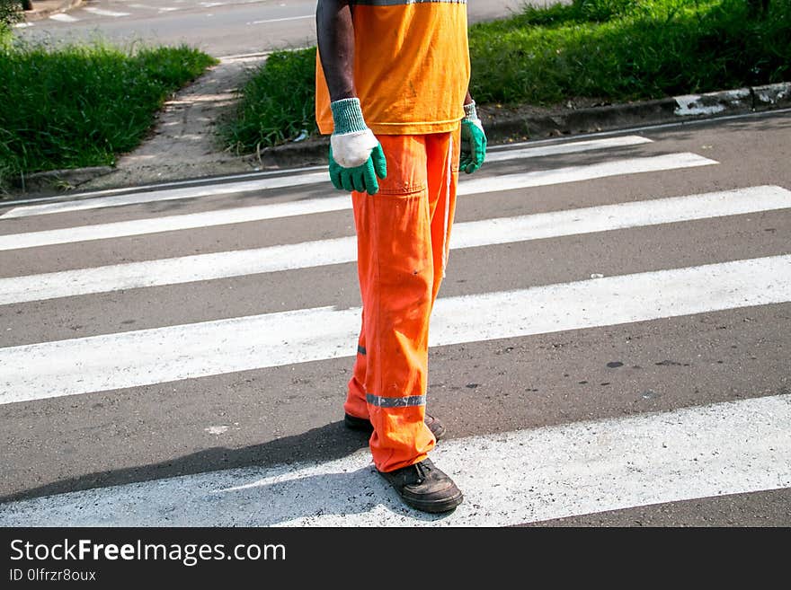 Yellow, Orange, Asphalt, Jeans