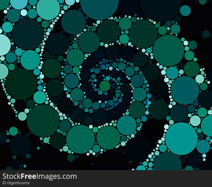 Blue, Green, Pattern, Circle