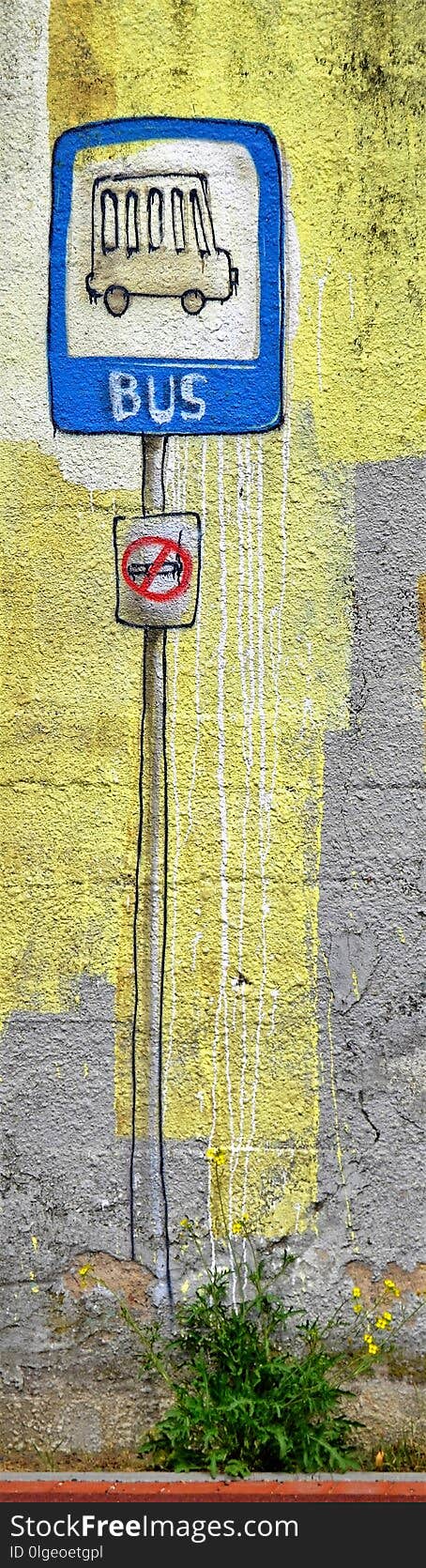 Yellow, Wall, Sign, Signage