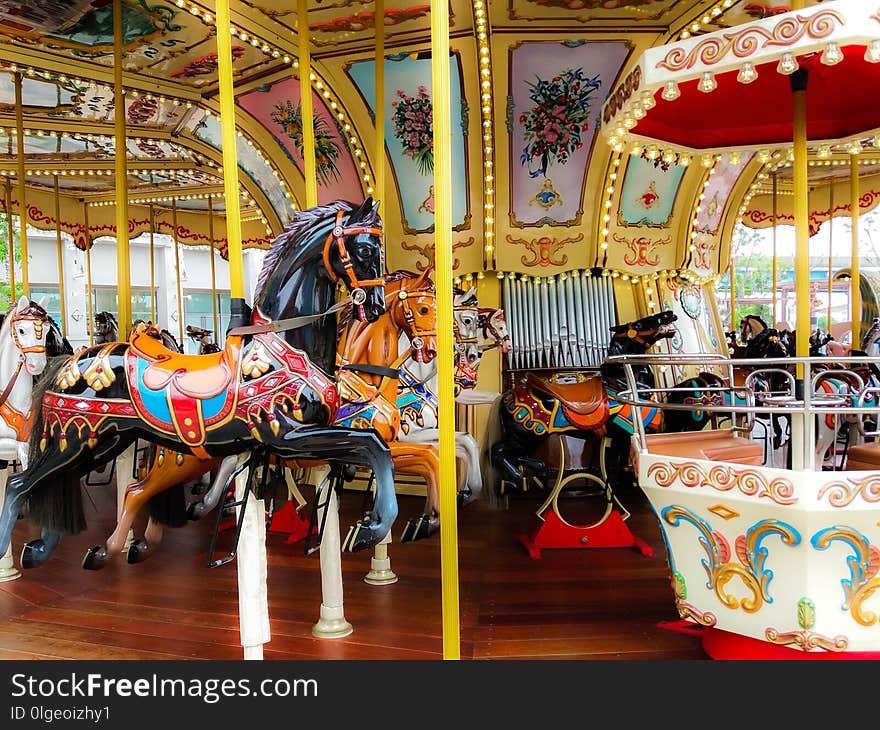 Amusement Ride, Carousel, Amusement Park, Recreation